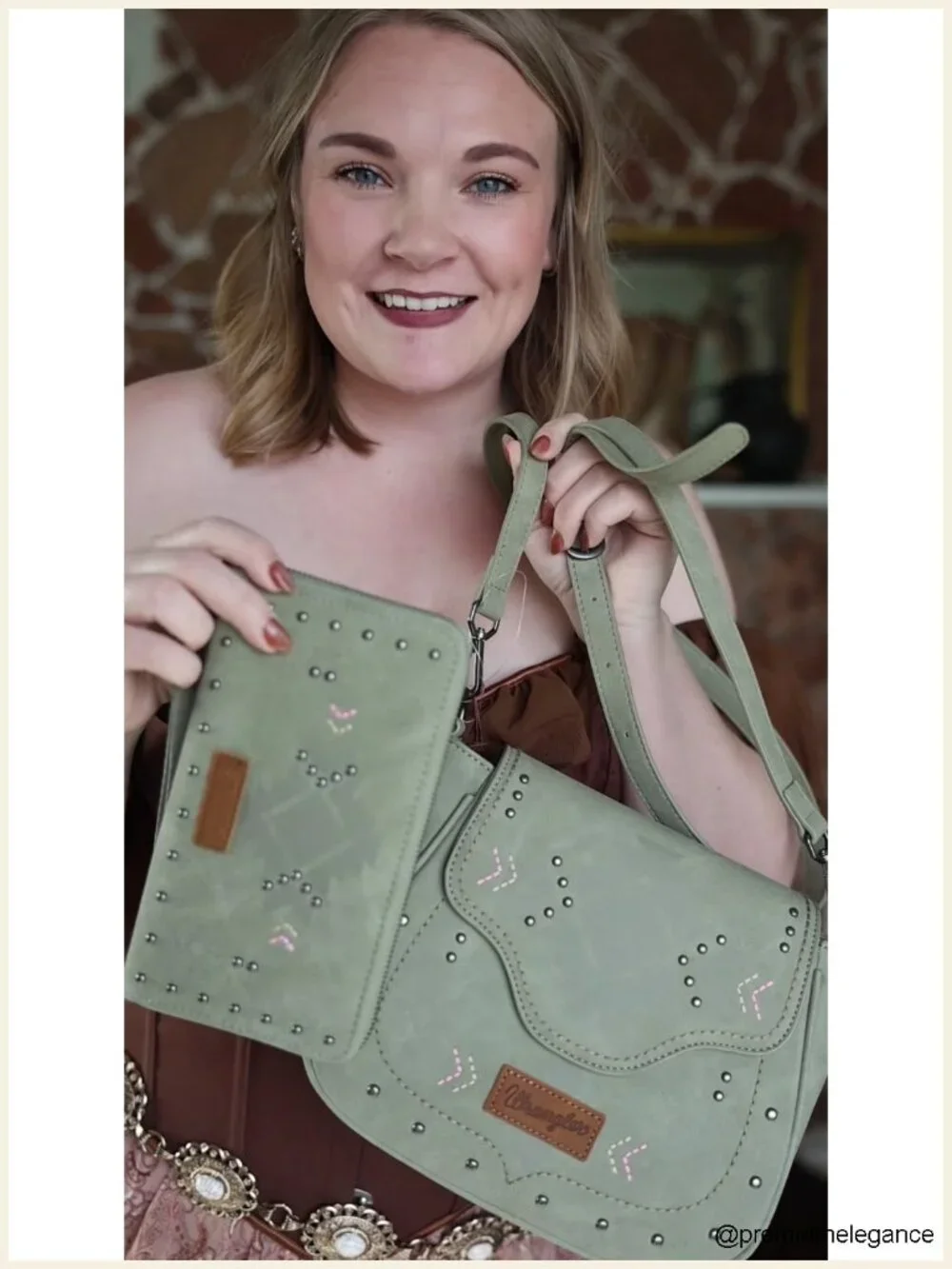 Western Wristlet Wallet with Aztec Print & Removable Strap